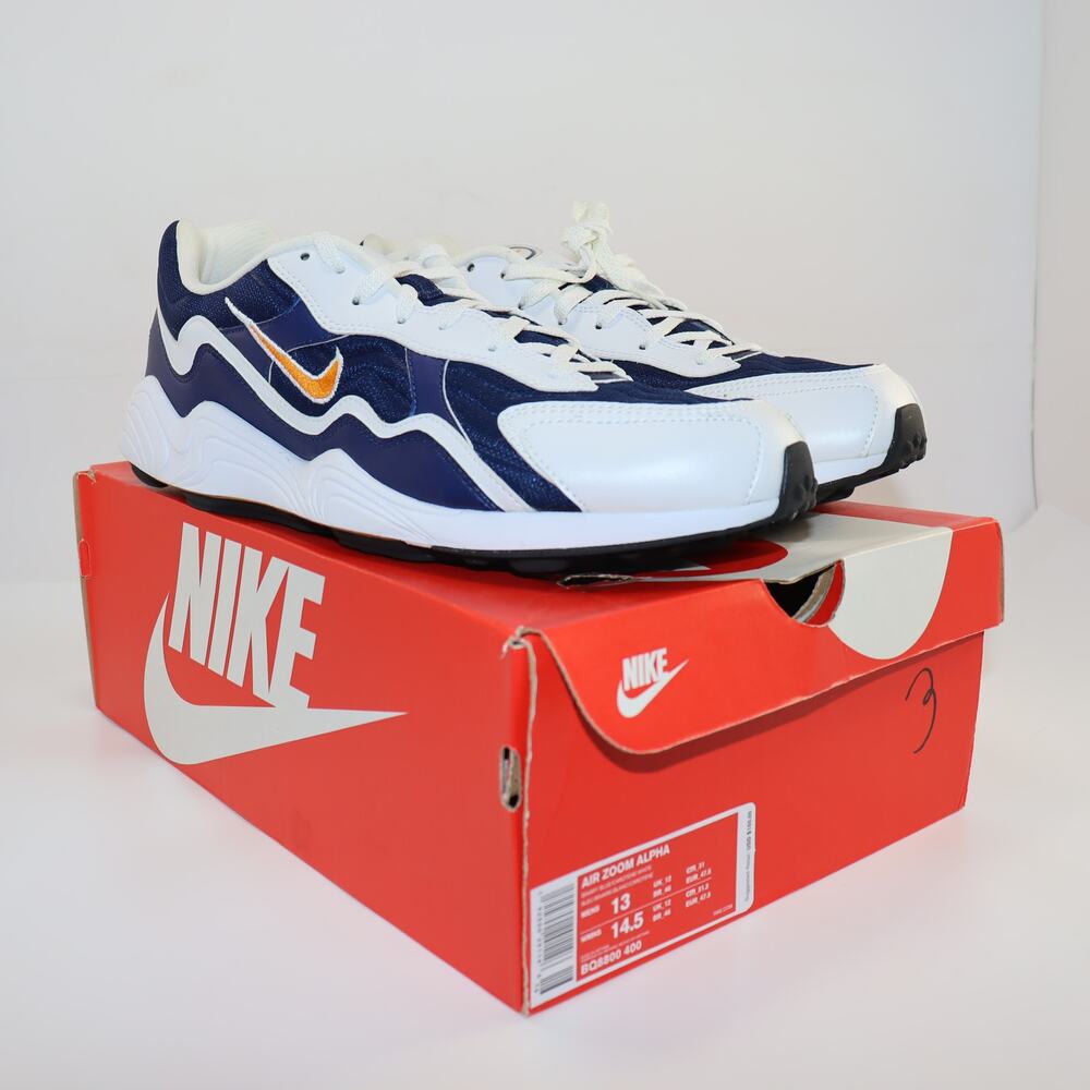 ike Air Zoom Alpha BQ8800-400 White/Navy/Orange Men’s Size 13
